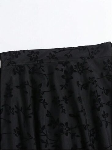 Verdusa Women's Floral Print Y2k Mesh High Waist A Line Fishtail Flowy Long Skirt in Kuwait
