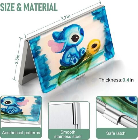 Akkya حافظة بطاقات العمل للنساء والرجال، رسوم متحركة معدنية لطيفة باللون الأزرق النحيف، محفظة بطاقات العمل، هدايا لطيفة لوكلاء العقارات in Kuwait