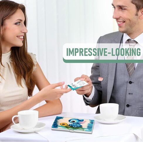 Akkya حافظة بطاقات العمل للنساء والرجال، رسوم متحركة معدنية لطيفة باللون الأزرق النحيف، محفظة بطاقات العمل، هدايا لطيفة لوكلاء العقارات in Kuwait