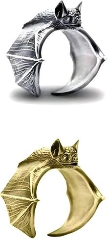 3 Pcs Vintage Bat Rings Set Gothic Bat Ring Open Adjustable Black Punk Bat Wing Ring Stackable Knuckle Finger Ring Jewelry for Women Men in Kuwait