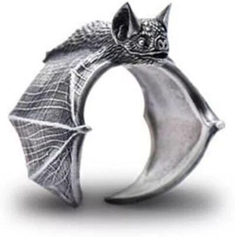 3 Pcs Vintage Bat Rings Set Gothic Bat Ring Open Adjustable Black Punk Bat Wing Ring Stackable Knuckle Finger Ring Jewelry for Women Men in Kuwait