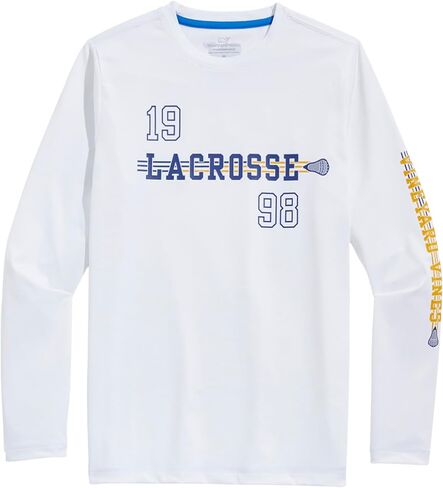 vineyard vines Boys' Lacrosse 1998 Long-Sleeve Harbor Performance Tee in Saudi Arabia