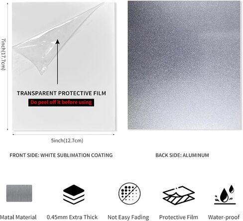 Aluminum Sublimation Photo Blanks, 0.45mm Extra Thick, 6 Pcs, Metal Photo Panel Sign for DIY Heat Press Transfer Printing, Wedding Home Decoration (8x10Inch - 6pcs) in Saudi Arabia