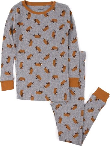 Leveret Kids & Toddler Boys Girls 2 Piece Pajamas 100% Cotton Rooster (Size 5 Years) in Saudi Arabia