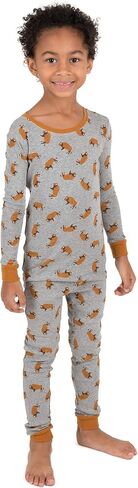 Leveret Kids & Toddler Boys Girls 2 Piece Pajamas 100% Cotton Rooster (Size 5 Years) in Saudi Arabia