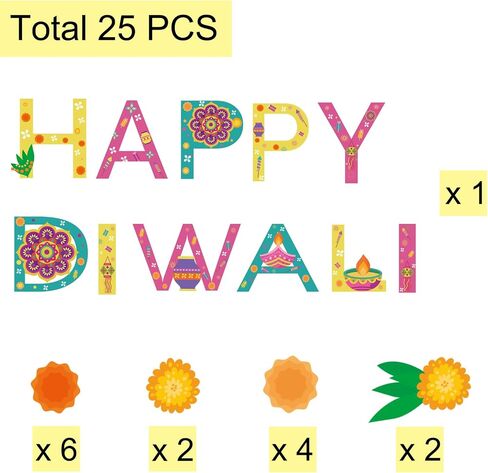 Happy Diwali Decoration Garland Banner - Festival of Lights Marigold Banner Diwali Decorations in Saudi Arabia