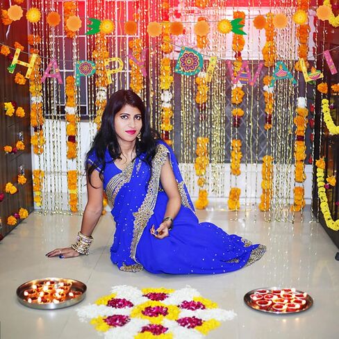 Happy Diwali Decoration Garland Banner - Festival of Lights Marigold Banner Diwali Decorations in Saudi Arabia