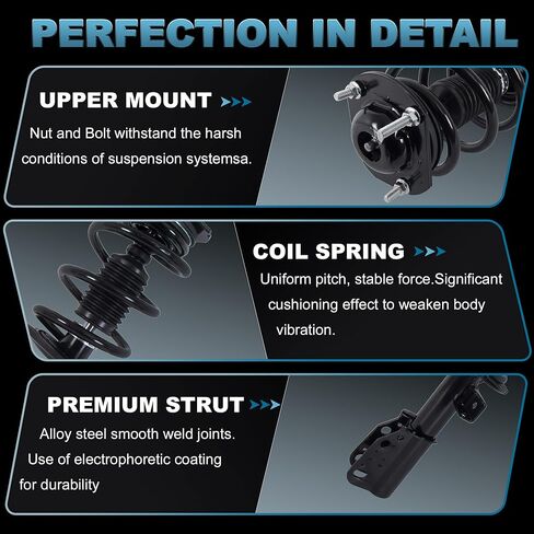 الدعامات الخلفية الأمامية وممتصات الصدمات مجموعة كاملة متوافقة مع 2008-2012 Buick Enclave 2007-2012 GMC Acadia 2009-2012 Chevy Travers w/Coil Spring 172518 (4 قطع) in Kuwait