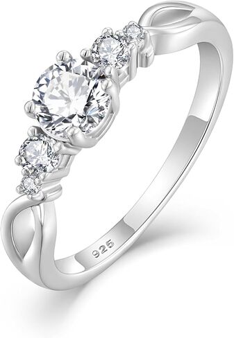 Promise Ring 925 Sterling Silver Birthstone Ring for Women Gemstone Ring Wedding Engagement Jewelry Christmas Birthday in Kuwait