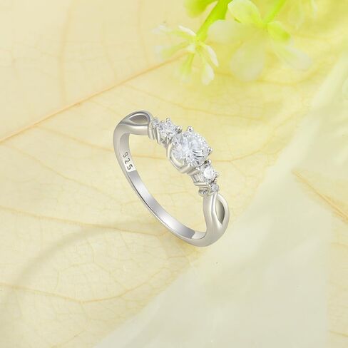 Promise Ring 925 Sterling Silver Birthstone Ring for Women Gemstone Ring Wedding Engagement Jewelry Christmas Birthday in Kuwait