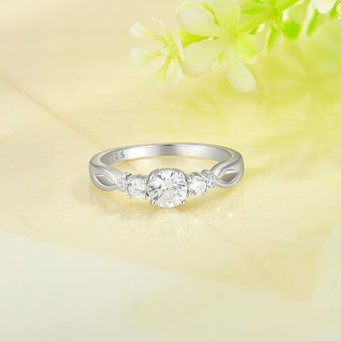 Promise Ring 925 Sterling Silver Birthstone Ring for Women Gemstone Ring Wedding Engagement Jewelry Christmas Birthday in Kuwait
