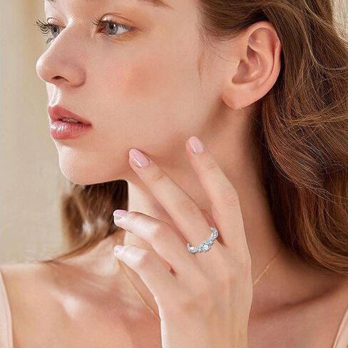 Promise Ring 925 Sterling Silver Birthstone Ring for Women Gemstone Ring Wedding Engagement Jewelry Christmas Birthday in Kuwait