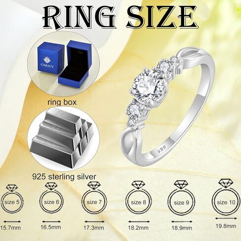 Promise Ring 925 Sterling Silver Birthstone Ring for Women Gemstone Ring Wedding Engagement Jewelry Christmas Birthday in Kuwait