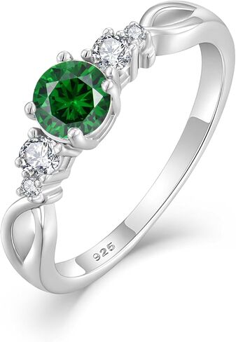 Promise Ring 925 Sterling Silver Birthstone Ring for Women Gemstone Ring Wedding Engagement Jewelry Christmas Birthday in Kuwait