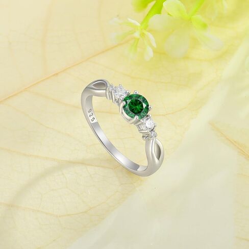 Promise Ring 925 Sterling Silver Birthstone Ring for Women Gemstone Ring Wedding Engagement Jewelry Christmas Birthday in Kuwait