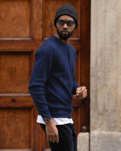 COOFANDY Men's Henley Knit Sweater Long Sleeve Soft Pullover Shirt with Chest Pocket in Saudi Arabia