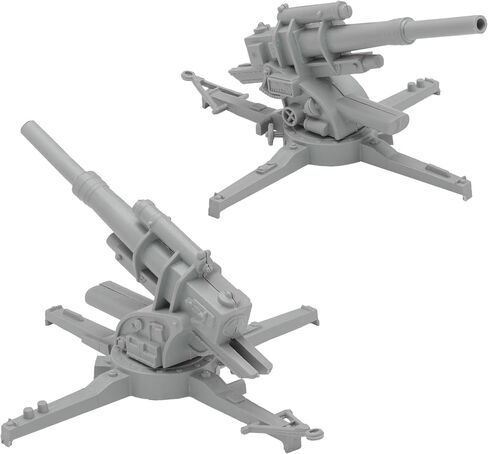 BMC Classic WW2 German 88mm Artillery - 2pc Gray Plastic Army Men Accessories in Saudi Arabia