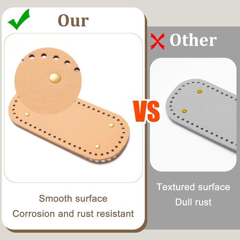 Solaradgy 4 ألوان محفظة قيعان للكروشيه، 4 قواعد حقيبة حزمة للكروشيه نمط متقاطع طويل بيضاوي محفظة أسفل وسادة للحقائب قاعدة وسادة قيعان محفظة جلدية للكروشيه DIY in Kuwait