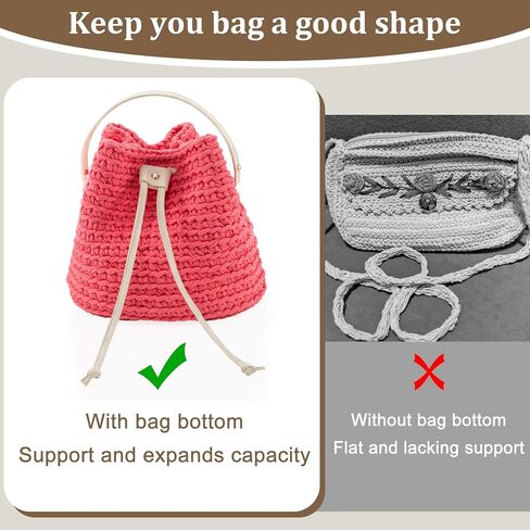 Solaradgy 4 ألوان محفظة قيعان للكروشيه، 4 قواعد حقيبة حزمة للكروشيه نمط متقاطع طويل بيضاوي محفظة أسفل وسادة للحقائب قاعدة وسادة قيعان محفظة جلدية للكروشيه DIY in Kuwait