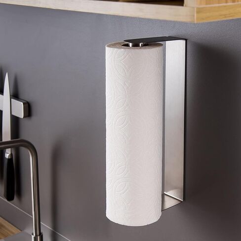 ZUNTO Paper Towel Holder Under Cabinet Self Adhesive Paper Towel Rack (No Drilling), Stainless Steel Wall Mount Paper Towel Holder, Rustproof, Easy Tear in Saudi Arabia