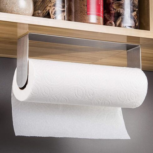 ZUNTO Paper Towel Holder Under Cabinet Self Adhesive Paper Towel Rack (No Drilling), Stainless Steel Wall Mount Paper Towel Holder, Rustproof, Easy Tear in Saudi Arabia