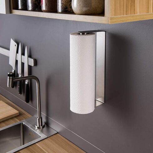 ZUNTO Paper Towel Holder Under Cabinet Self Adhesive Paper Towel Rack (No Drilling), Stainless Steel Wall Mount Paper Towel Holder, Rustproof, Easy Tear in Saudi Arabia