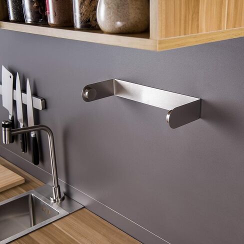 ZUNTO Paper Towel Holder Under Cabinet Self Adhesive Paper Towel Rack (No Drilling), Stainless Steel Wall Mount Paper Towel Holder, Rustproof, Easy Tear in Saudi Arabia