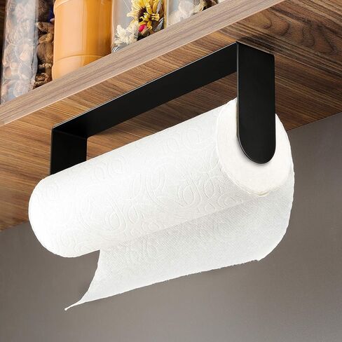 ZUNTO Paper Towel Holder Under Cabinet Self Adhesive Paper Towel Rack (No Drilling), Stainless Steel Wall Mount Paper Towel Holder, Rustproof, Easy Tear in Saudi Arabia
