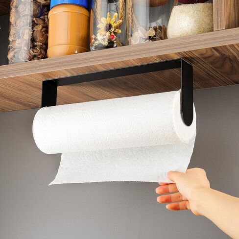 ZUNTO Paper Towel Holder Under Cabinet Self Adhesive Paper Towel Rack (No Drilling), Stainless Steel Wall Mount Paper Towel Holder, Rustproof, Easy Tear in Saudi Arabia