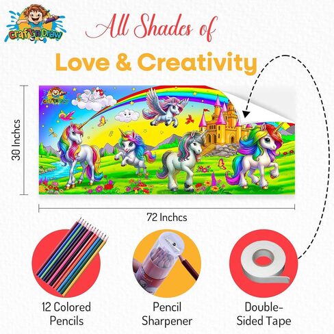 craftndraw Giant Coloring Poster for Kids - 30" X 72" Coloring Table Cloth for Kids and Coloring Pencils, No Creases Coloring Paper Roll, Great Kids Fall Activities Large Coloring Sheets - Superhero in Saudi Arabia