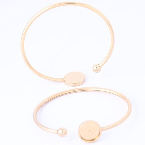 5pcs Fit 12mm Cabochon Bangle Bracelet Bezel Setting Trays Stainless Steel Adjustable Cuff Bracelets Blanks for Jewelry Making Supplies in Saudi Arabia