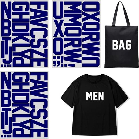 3 Inch Iron On Heat Transfer Letters Alphabets Fabric Vinyl DIY for Sport Jerseys T Shirts Clothes Slogan Printing Crafts Decoration (Blue) in Saudi Arabia