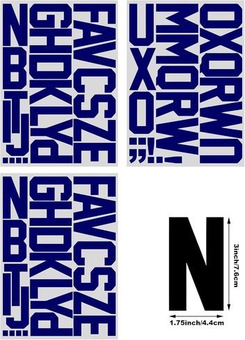 3 Inch Iron On Heat Transfer Letters Alphabets Fabric Vinyl DIY for Sport Jerseys T Shirts Clothes Slogan Printing Crafts Decoration (Blue) in Saudi Arabia