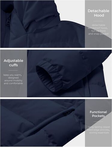 wantdo Men's Puffer Jacket Waterproof Winter Cotton Coat Hooded Parka Jacket Recycled Outerwear (Regular and Big Size) in Saudi Arabia