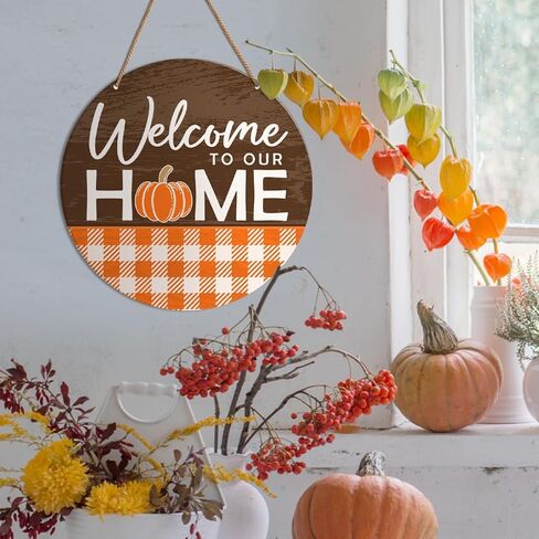 لافتة سقوط للباب الأمامي، شرفة الخريف، غرفة المعيشة المنزلية، أوراق القيقب، ديكور المزرعة، حصاد عيد الشكر، علامة الخريف الخشبية المعلقة لتزيين الحائط، سقوط سعيد in Kuwait