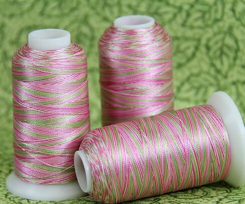 Threadart Variegated Polyester Embroidery Thread - 40wt - 1000m - 25 Colors Available - No. 10 - Garden Greens in Kuwait