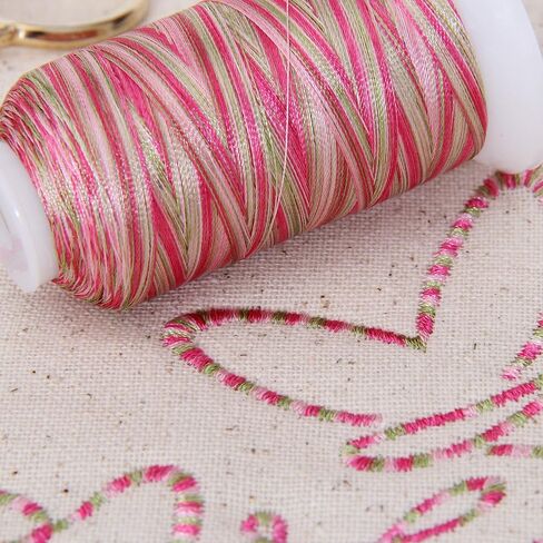 Threadart Variegated Polyester Embroidery Thread - 40wt - 1000m - 25 Colors Available - No. 10 - Garden Greens in Kuwait