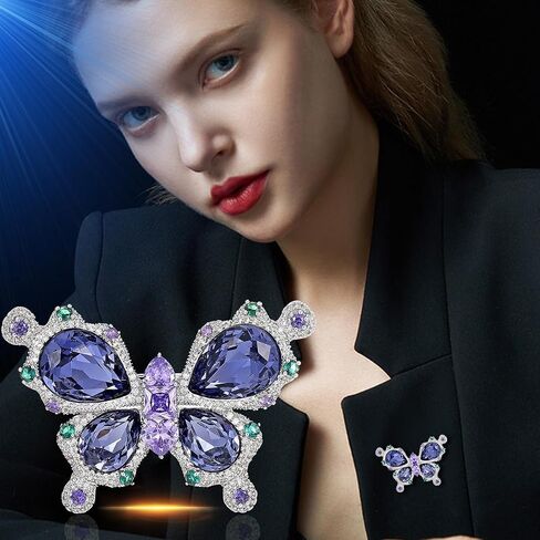 Butterfly Brooches for Women Gold-Plated Butterfly Pearl Brooch Lapel Pin Rhinestone Animals Brooch Jewelry for Mom Wife in Saudi Arabia