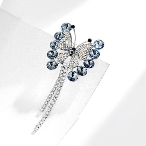 Butterfly Brooches for Women Gold-Plated Butterfly Pearl Brooch Lapel Pin Rhinestone Animals Brooch Jewelry for Mom Wife in Saudi Arabia