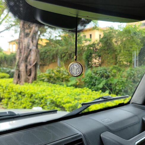 Car Ornaments Rearview Mirror Pendant Saint Benedict Medal Catholic Gift (C1) in Kuwait