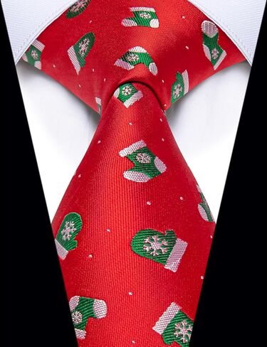 Festival Christmas Ties for Men Silk Printed Necktie with Gift Box in Kuwait