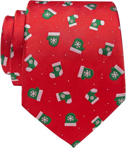 Festival Christmas Ties for Men Silk Printed Necktie with Gift Box in Kuwait