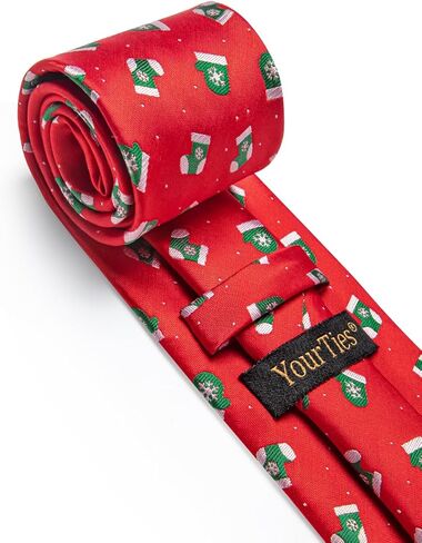 Festival Christmas Ties for Men Silk Printed Necktie with Gift Box in Kuwait