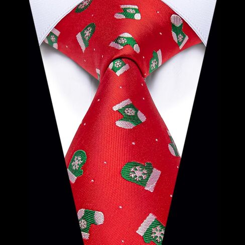 Festival Christmas Ties for Men Silk Printed Necktie with Gift Box in Kuwait