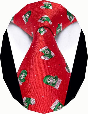 Festival Christmas Ties for Men Silk Printed Necktie with Gift Box in Kuwait
