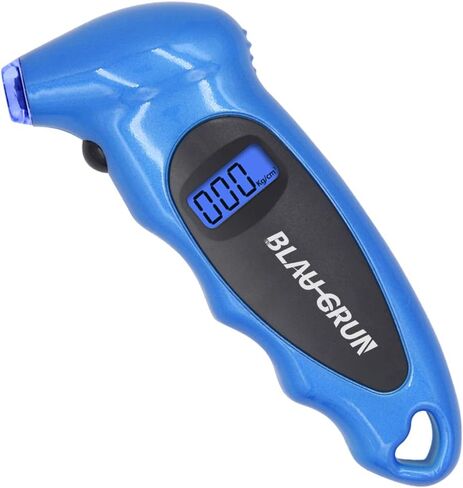 مقياس ضغط الإطارات للسيارة، 150 رطل لكل بوصة مربعة 4 إعدادات، مقياس الإطارات الرقمي المحمول للسيارة والشاحنات والدراجات النارية والدراجة مع قبضة خلفية LCD مضادة للانزلاق (أزرق) in Kuwait