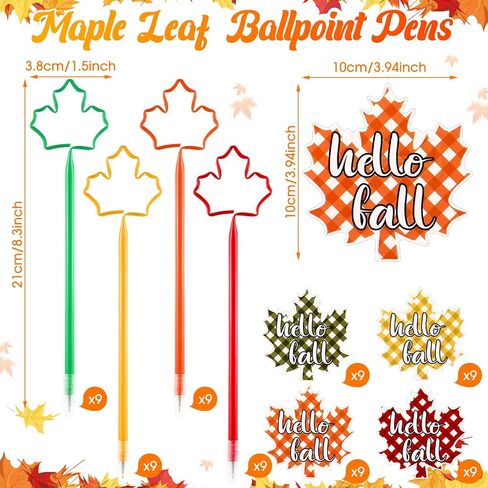 24 Sets Fall Thanksgiving Ballpoint Pens Maple Leaf Shaped Ballpoint Pens with Autumn Thanksgiving Exchange Card Gift Bulk Thanksgiving Party Supplies Classroom Rewards Gift Office School in Saudi Arabia