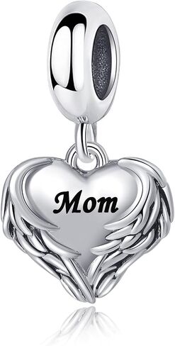 WangLing Guardian Angel Wings Heart Dangle Charm for Pandora Bracelet Women Present in Kuwait