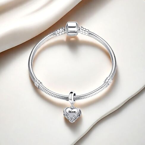 WangLing Guardian Angel Wings Heart Dangle Charm for Pandora Bracelet Women Present in Kuwait