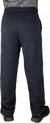 Fleece Lined Mens Sweatpant Basic Baggy Athletic Running Drawstring Open Bottom Workout Active Sweat Pants in Kuwait